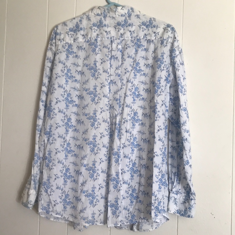 Blue Flowered Button Down Shirt - image 3